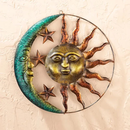 REIKICRYSTAL  Sun Moon Face Wall Decor