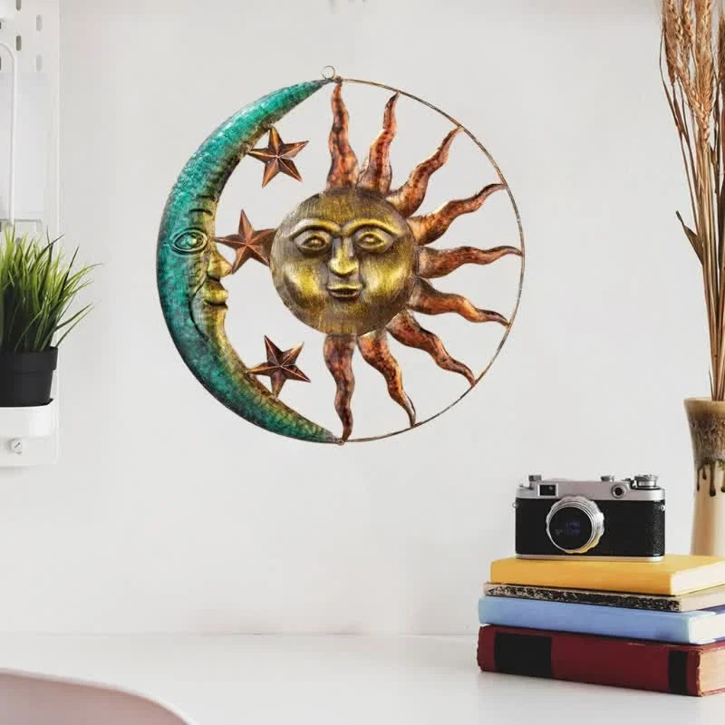 REIKICRYSTAL  Sun Moon Face Wall Decor