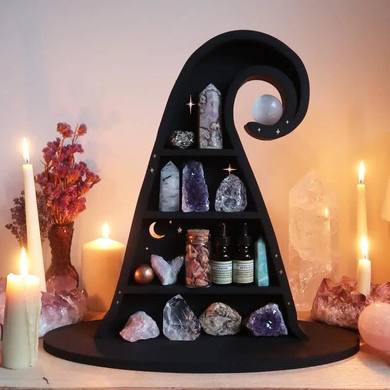 Witch Hat Wooden Crystal Shelf - Crystal-ReikiCrystalSale