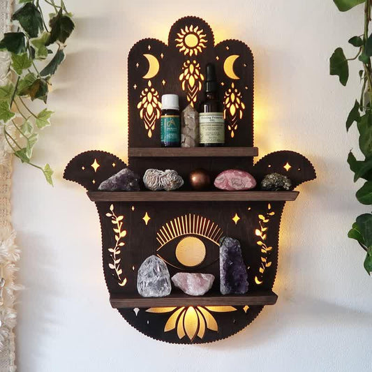 Hamsa Hand Protection Crystal Shelf - Crystal-ReikiCrystalSale