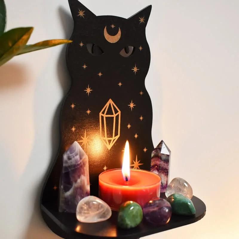 Celestial Cat Altar Crystal Shelf - Crystal-ReikiCrystalSale