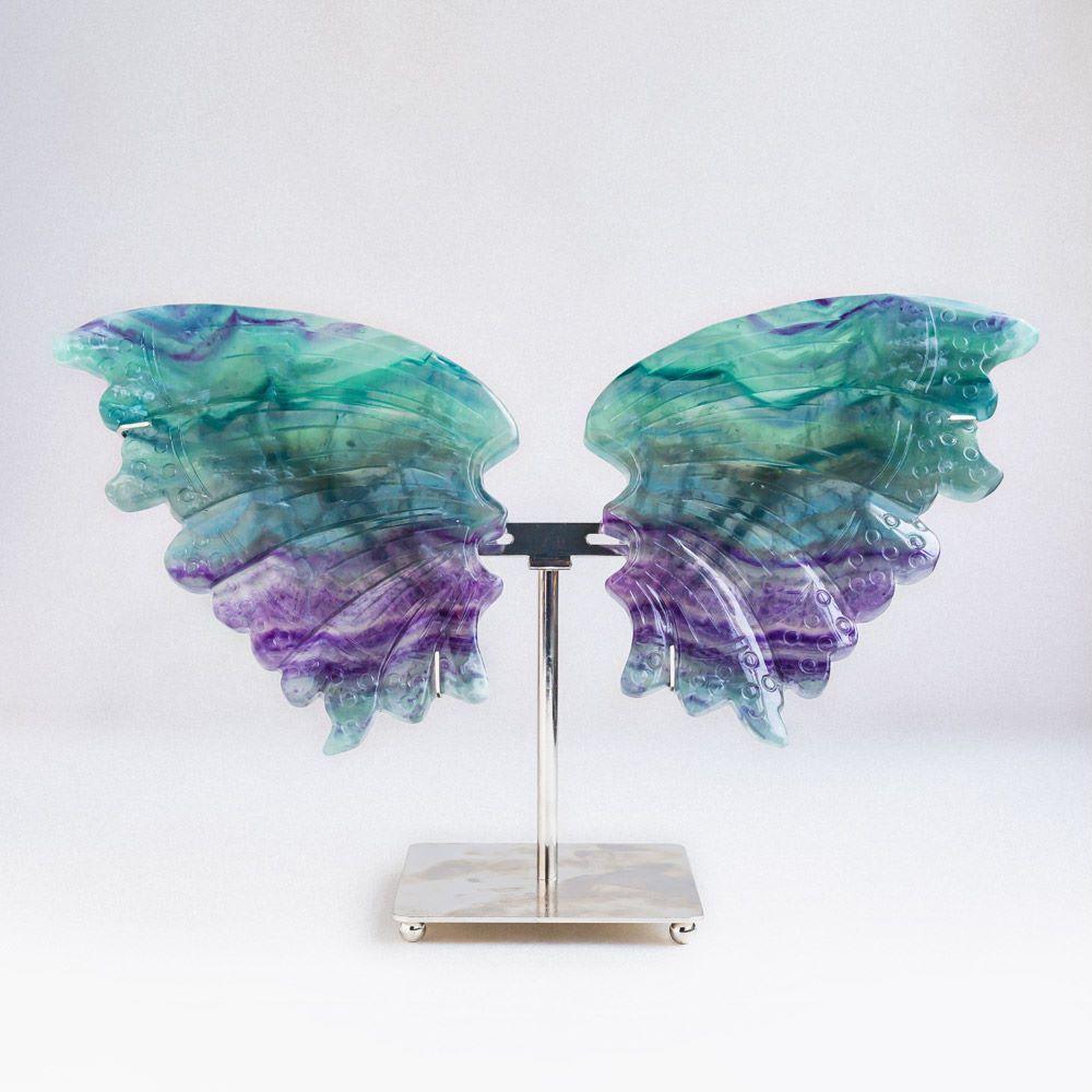 A pair of Teal and purple fluorite wings - Crystal-ReikiCrystalSale