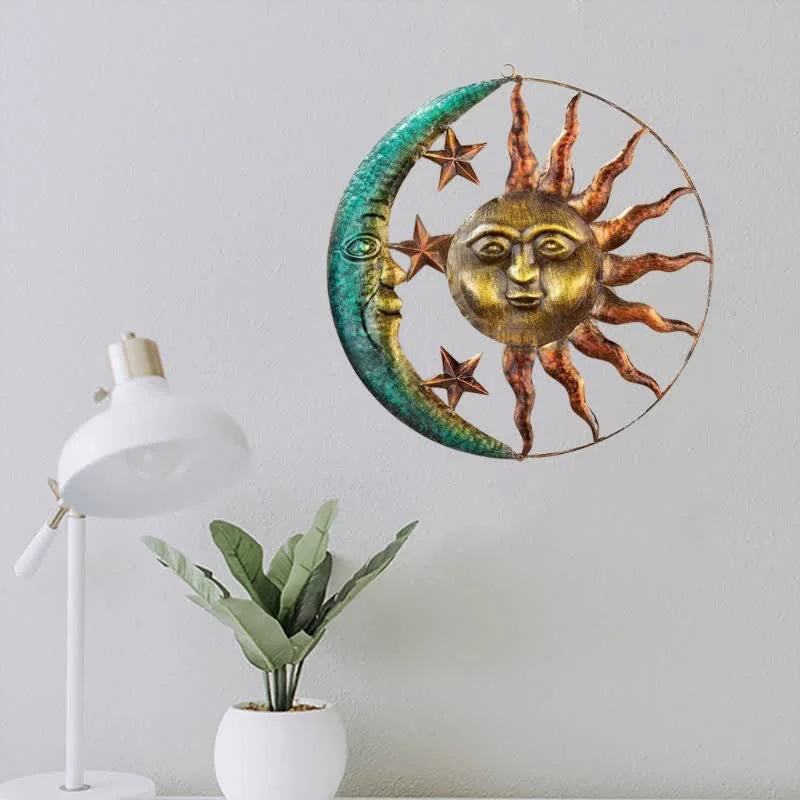 REIKICRYSTAL  Sun Moon Face Wall Decor