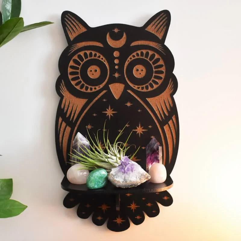 Celestial Owl Altar Crystal Shelf - Crystal-ReikiCrystalSale