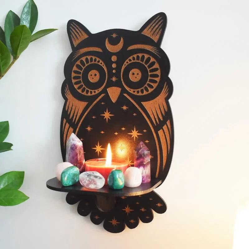 Celestial Owl Altar Crystal Shelf - Crystal-ReikiCrystalSale